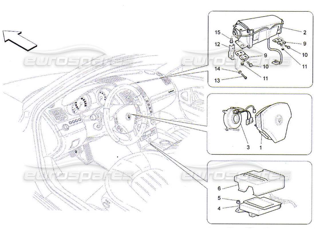 a part diagram from the maserati quattroporte m139 (2005-2013) parts catalogue
