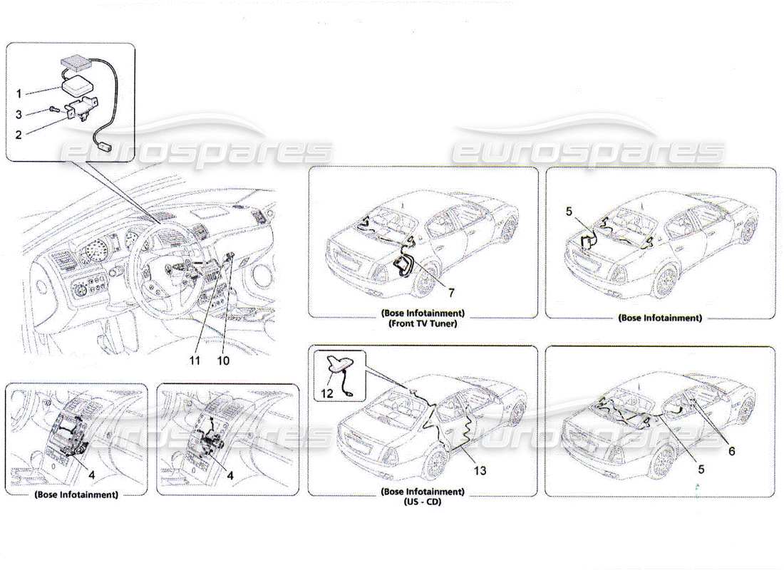 a part diagram from the maserati quattroporte m139 (2005-2013) parts catalogue