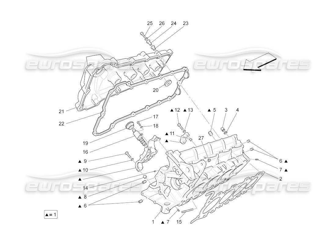 a part diagram from the maserati quattroporte m139 (2005-2013) parts catalogue