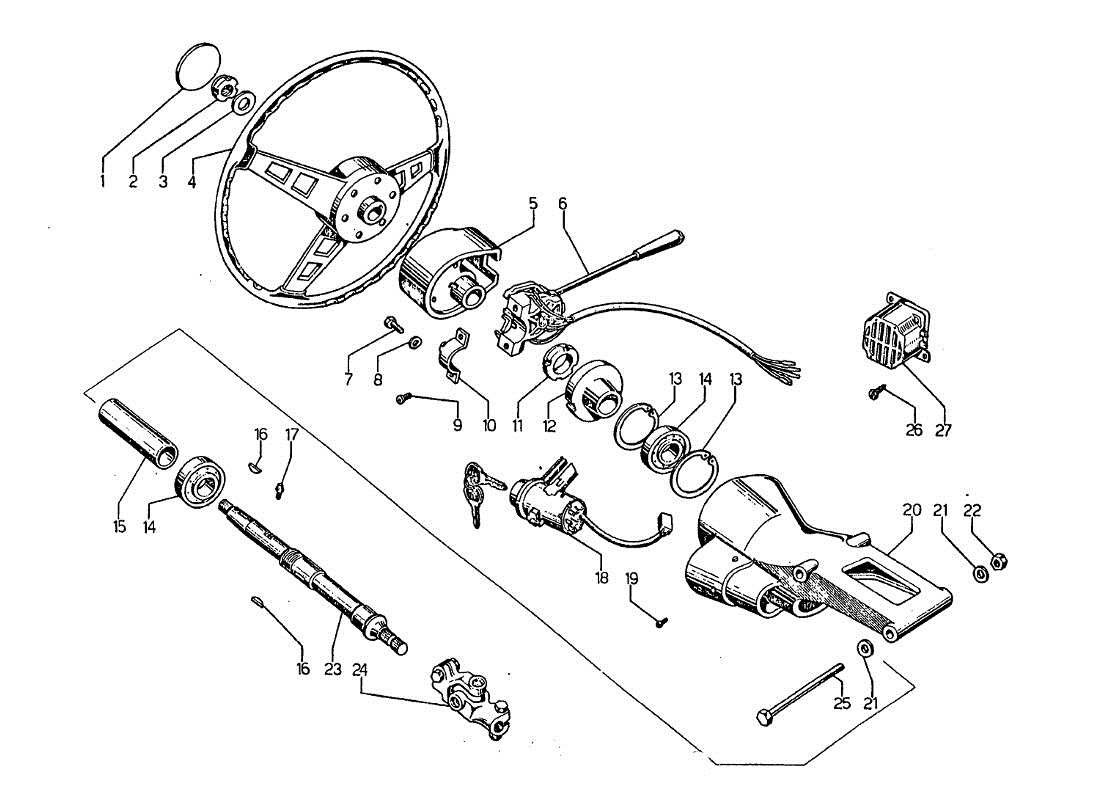 a part diagram from the lamborghini jarama parts catalogue