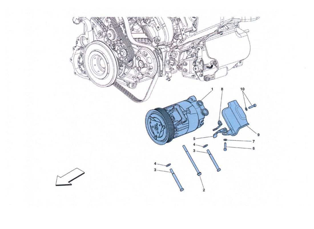 a part diagram from the ferrari 458 challenge parts catalogue