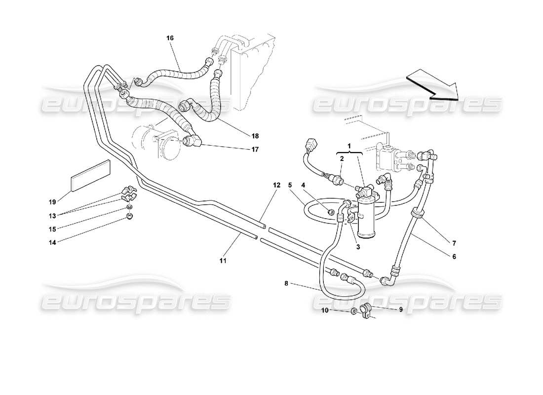 a part diagram from the ferrari 355 (2.7 motronic) parts catalogue