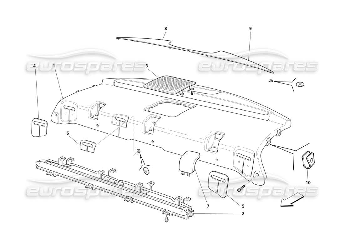 a part diagram from the maserati qtp. (2003) 4.2 parts catalogue