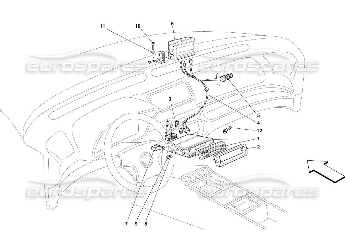 a part diagram from the ferrari 355 (5.2 motronic) parts catalogue