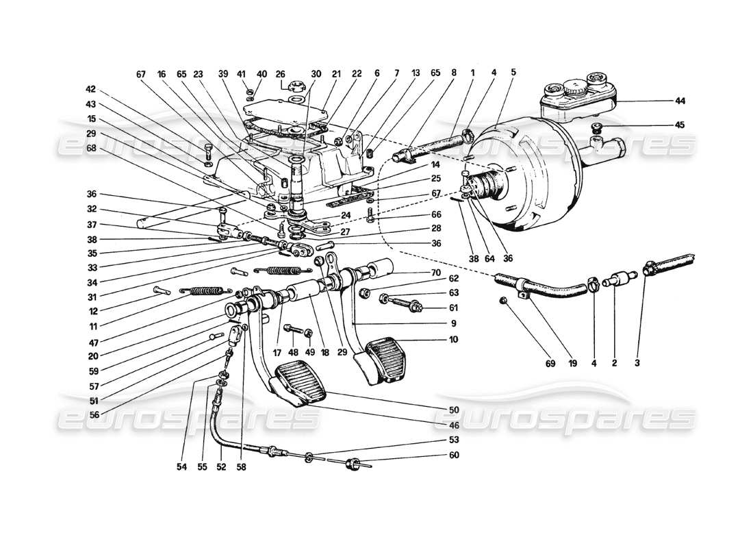 a part diagram from the ferrari 308 gtb (1980) parts catalogue