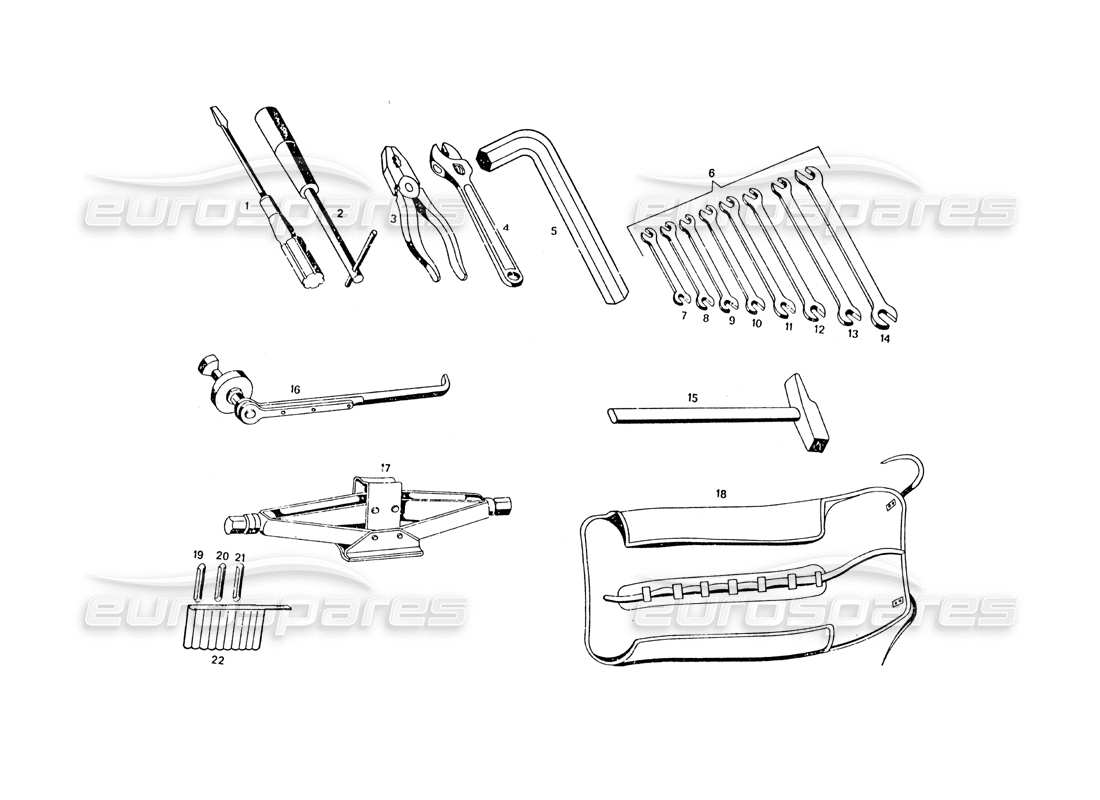 a part diagram from the maserati khamsin parts catalogue