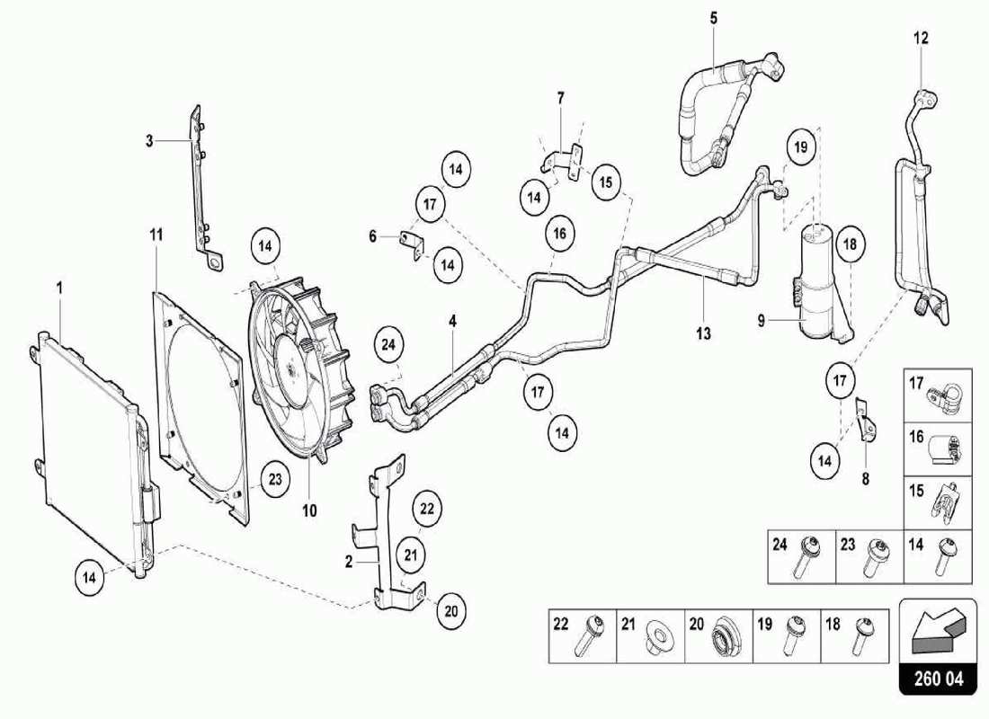 a part diagram from the lamborghini centenario parts catalogue