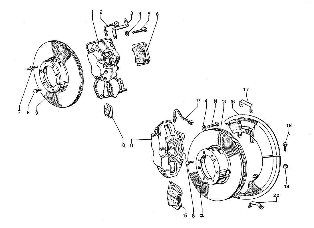 a part diagram from the lamborghini jarama parts catalogue