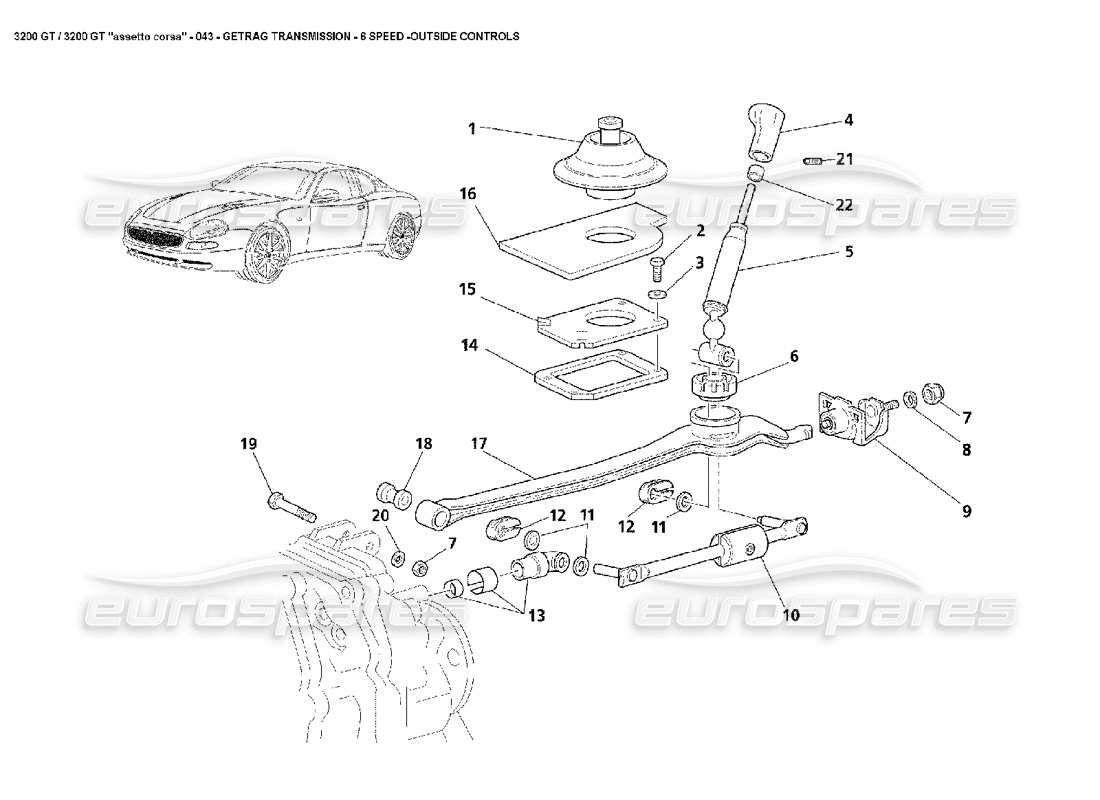 a part diagram from the maserati 3200 parts catalogue