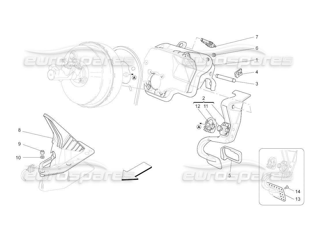 a part diagram from the maserati qtp. (2011) 4.7 auto parts catalogue