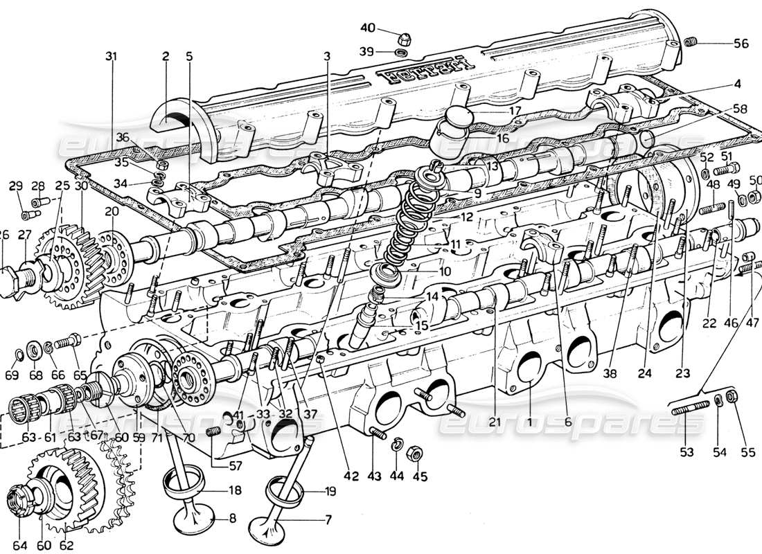 a part diagram from the ferrari 365 gtb4 daytona (1969) parts catalogue