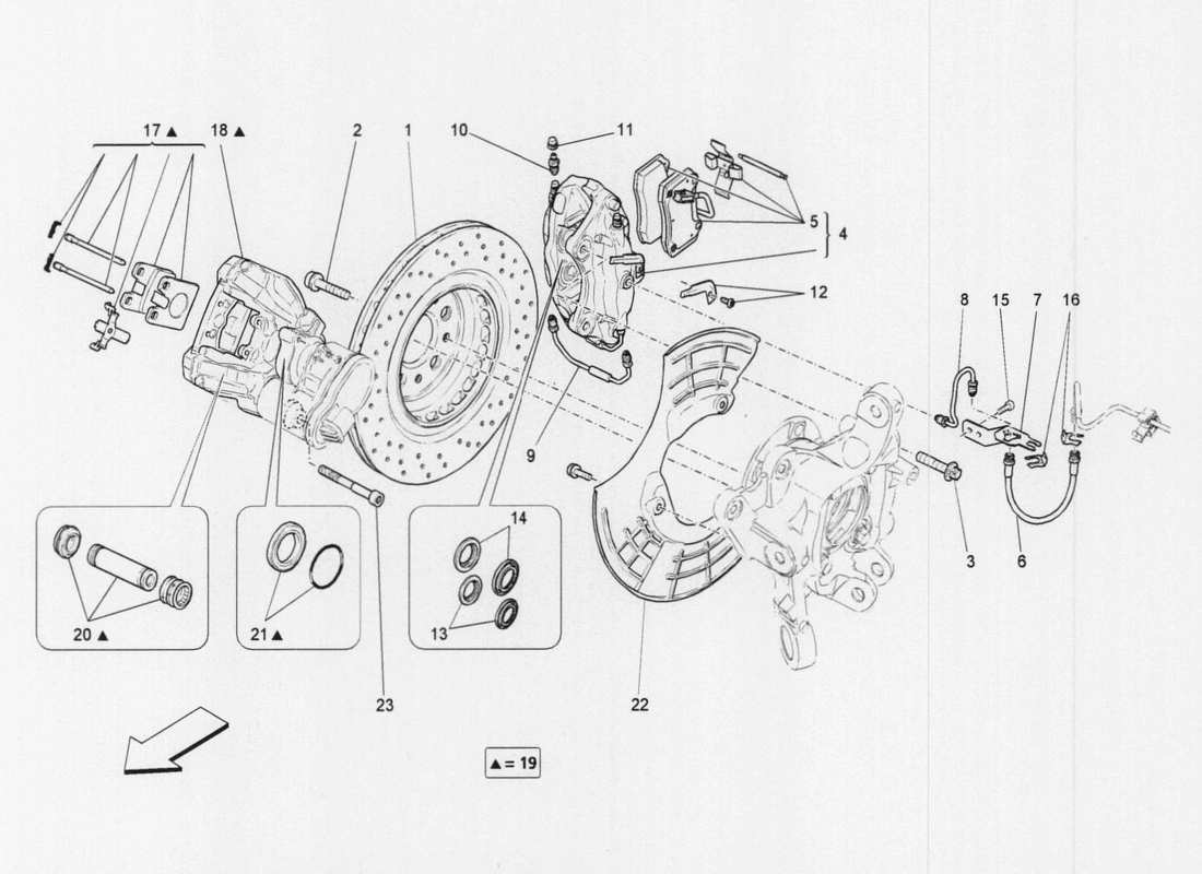 a part diagram from the Maserati QTP. V6 3.0 TDS 275bhp 2017 parts catalogue