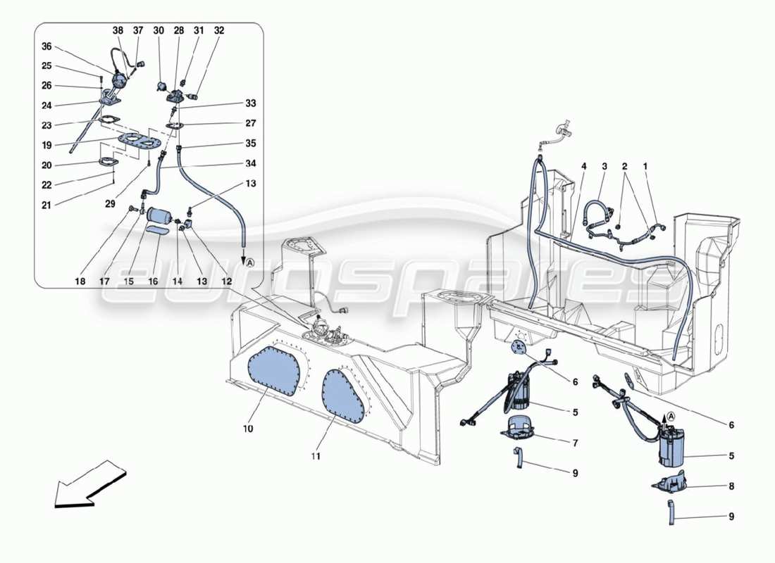 a part diagram from the ferrari 488 parts catalogue