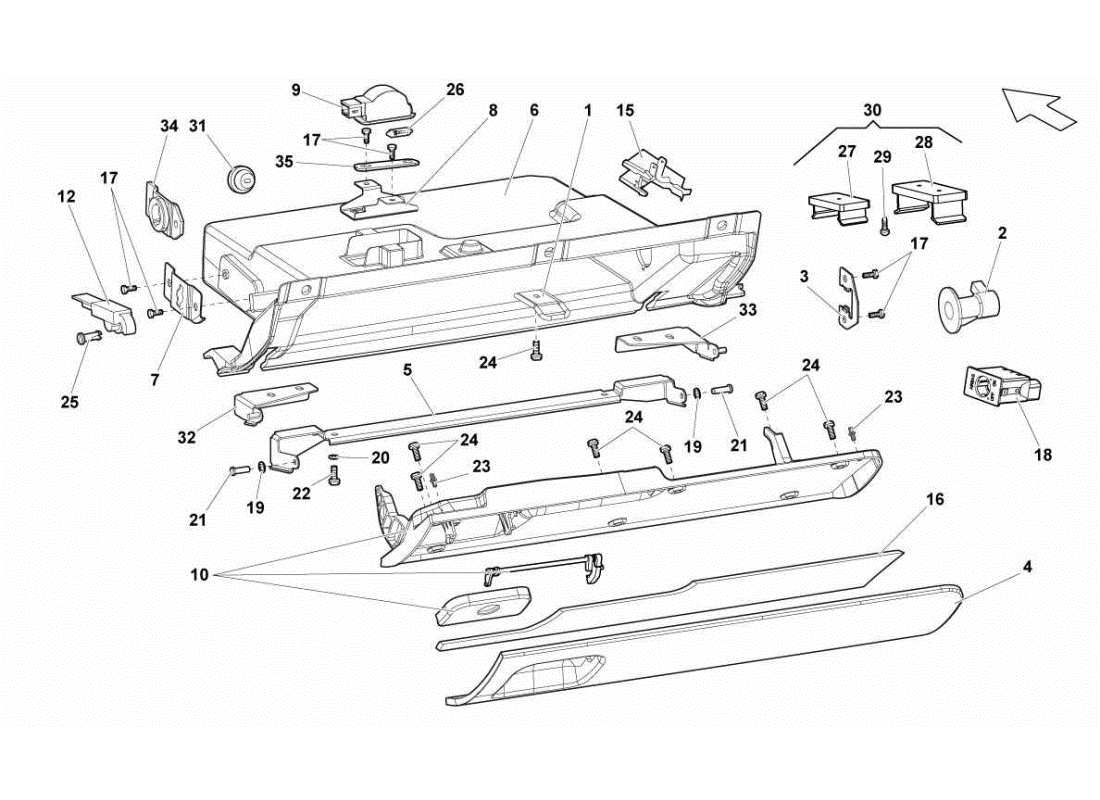a part diagram from the lamborghini gallardo sts ii sc parts catalogue