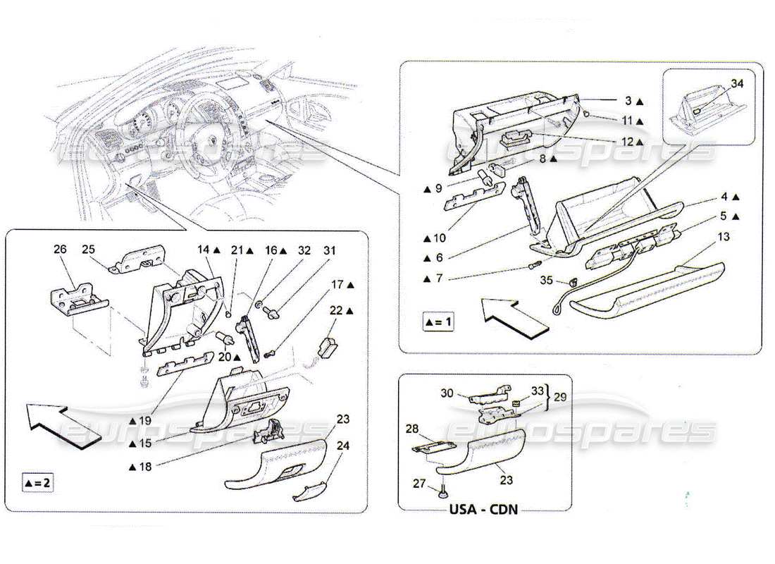 a part diagram from the maserati qtp. (2010) 4.2 parts catalogue