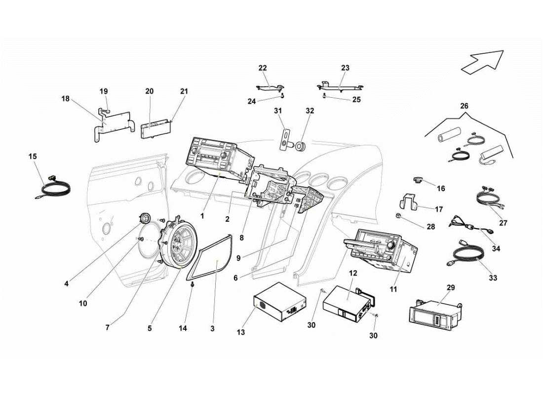 a part diagram from the lamborghini gallardo sts ii sc parts catalogue