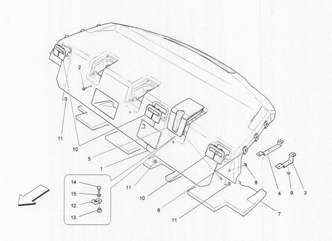 a part diagram from the maserati qtp. v6 3.0 bt 410bhp 2015 parts catalogue