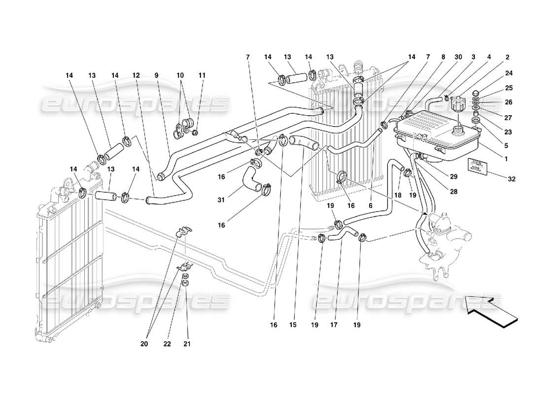 part diagram containing part number fhos002