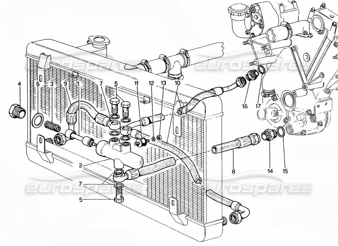 a part diagram from the ferrari 365 gtc4 (mechanical) parts catalogue