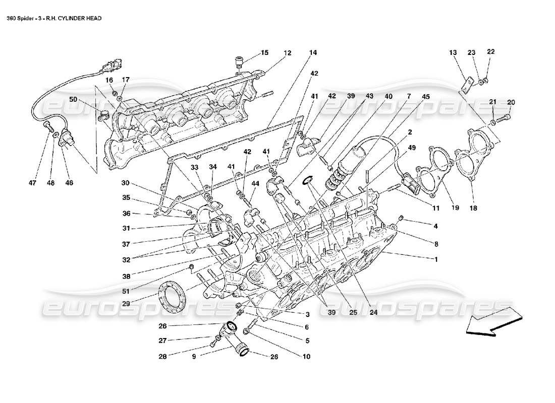 a part diagram from the ferrari 360 spider parts catalogue