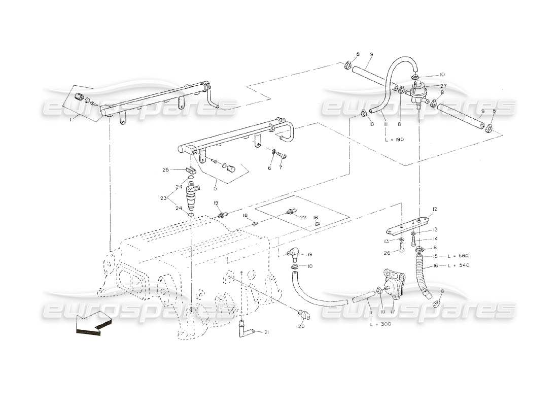 a part diagram from the maserati shamal parts catalogue