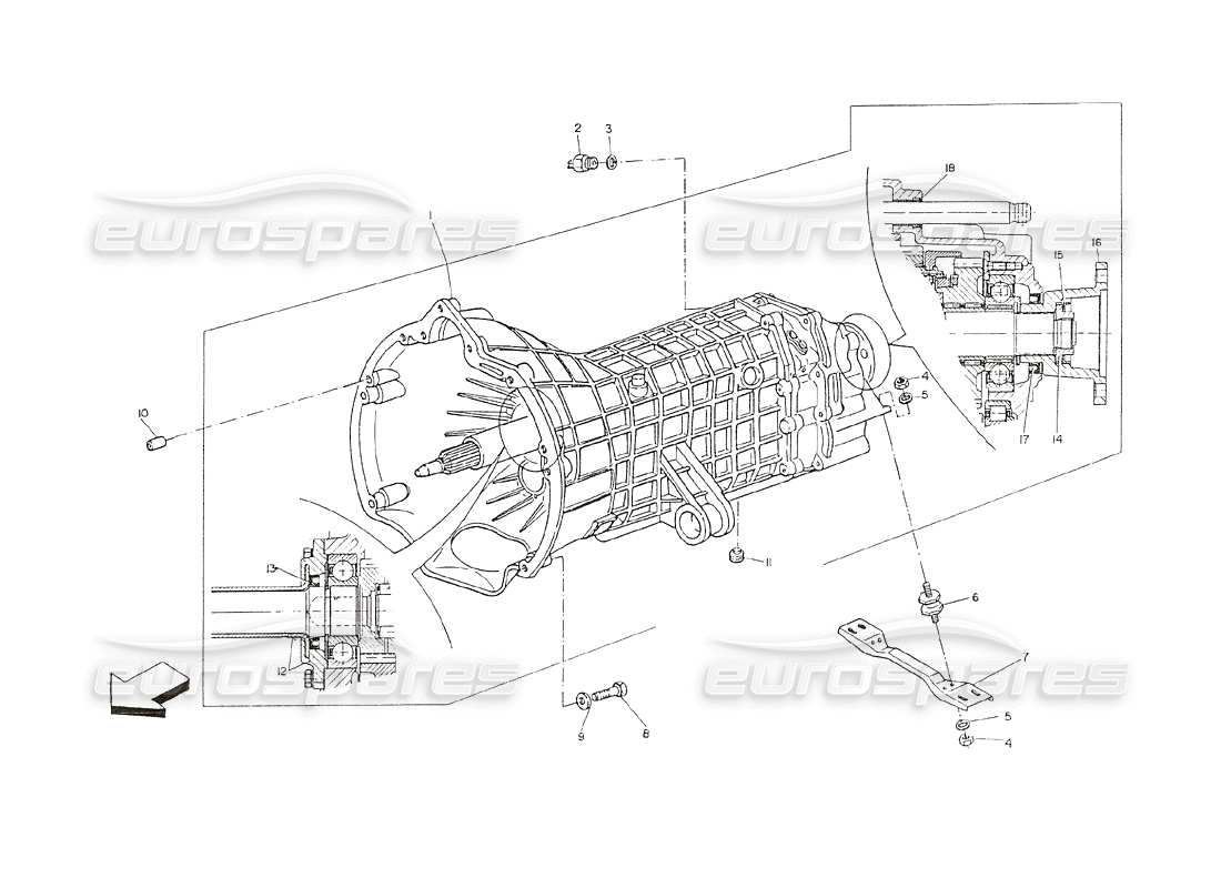 a part diagram from the maserati shamal parts catalogue