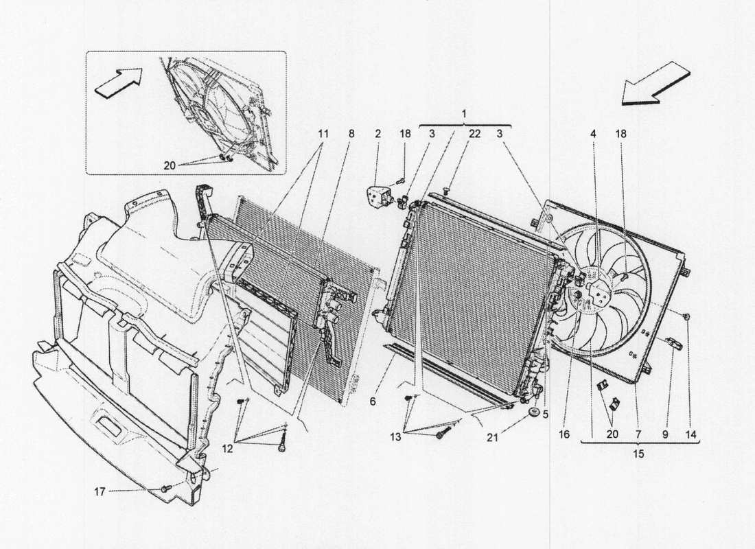a part diagram from the Maserati QTP. V6 3.0 BT 410bhp 2wd 2017 parts catalogue