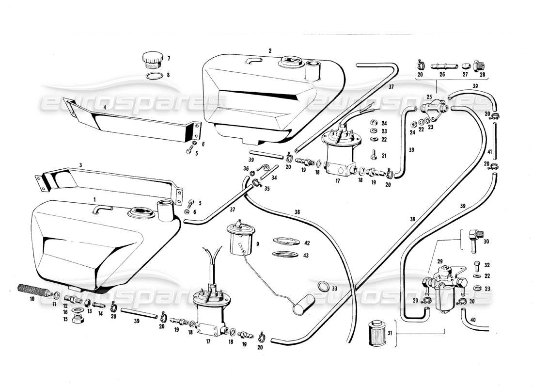 a part diagram from the maserati mexico parts catalogue