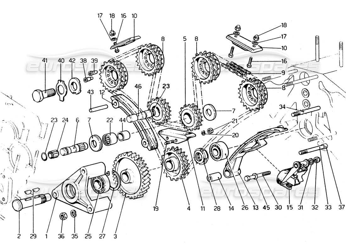 a part diagram from the ferrari 365 gtc4 (mechanical) parts catalogue