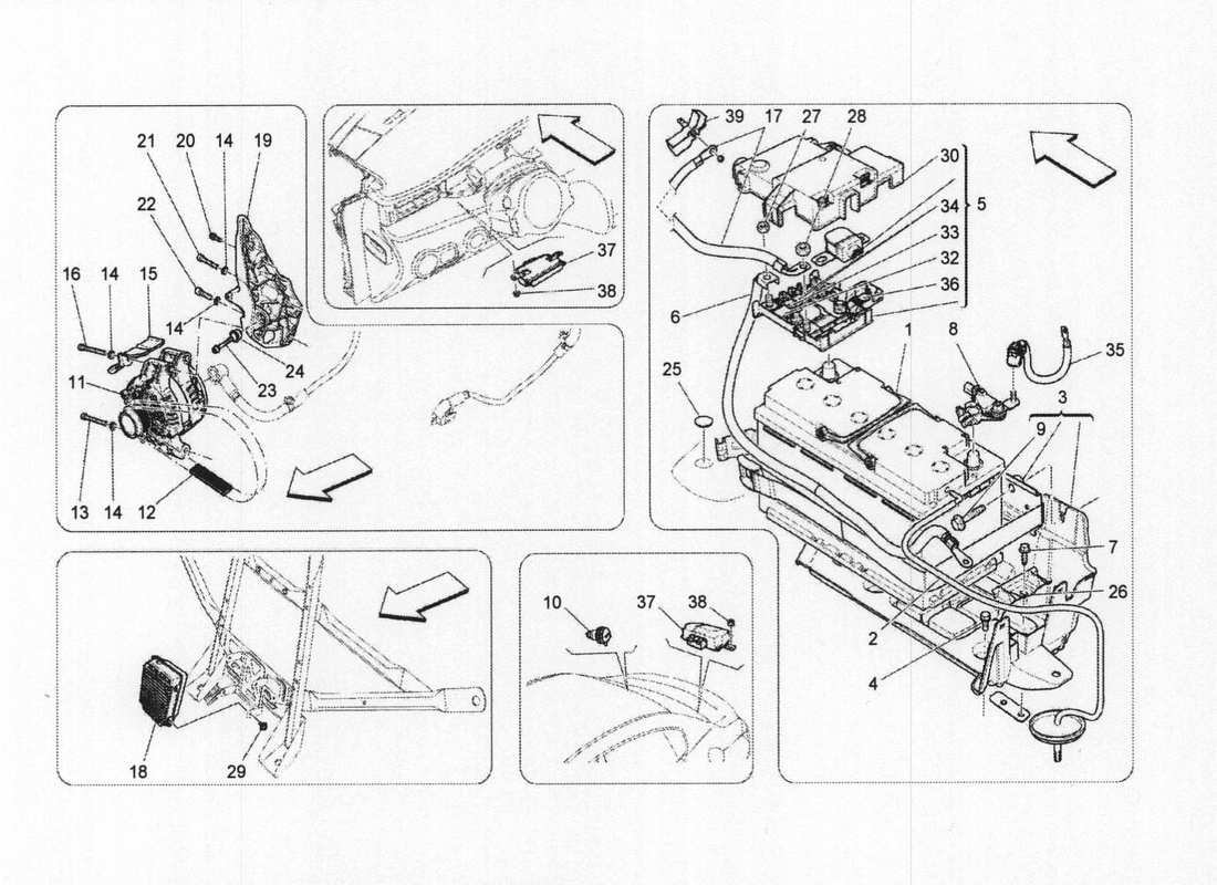 a part diagram from the Maserati QTP. V6 3.0 BT 410bhp 2wd 2017 parts catalogue