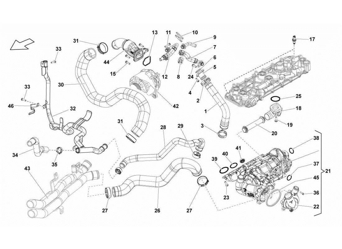 a part diagram from the lamborghini gallardo sts ii sc parts catalogue