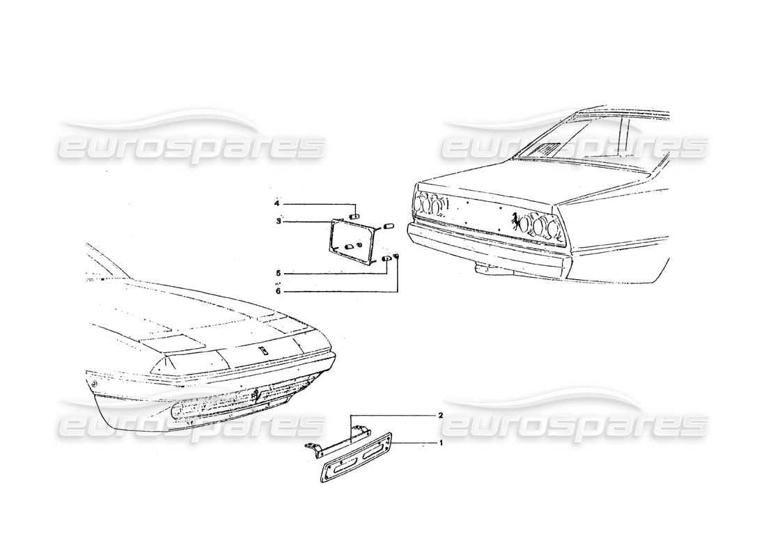 a part diagram from the ferrari 365 gt4 2+2 coachwork parts catalogue