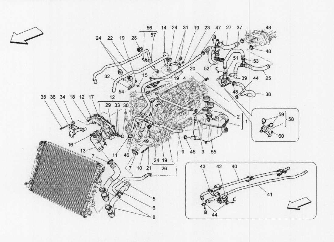 a part diagram from the maserati qtp. v6 3.0 bt 410bhp 2wd 2017 parts catalogue