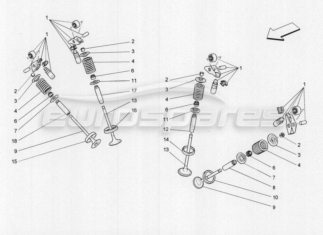 a part diagram from the Maserati QTP. V8 3.8 530bhp 2014 Auto parts catalogue