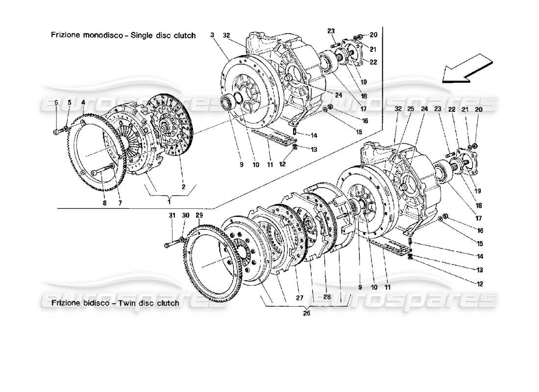 a part diagram from the Ferrari Mondial 3.4 t Coupe/Cabrio parts catalogue