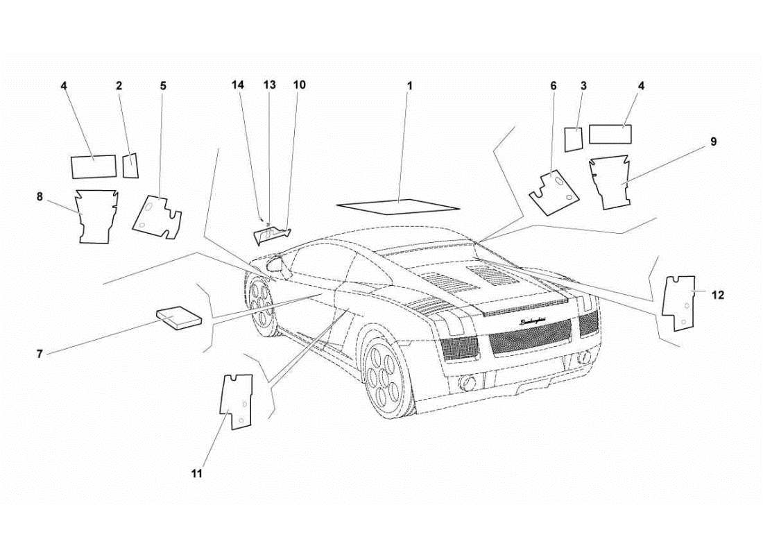 a part diagram from the lamborghini gallardo sts ii sc parts catalogue