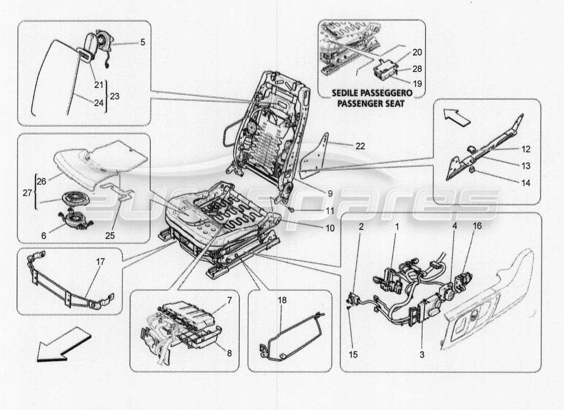 a part diagram from the maserati qtp. v8 3.8 530bhp 2014 auto parts catalogue