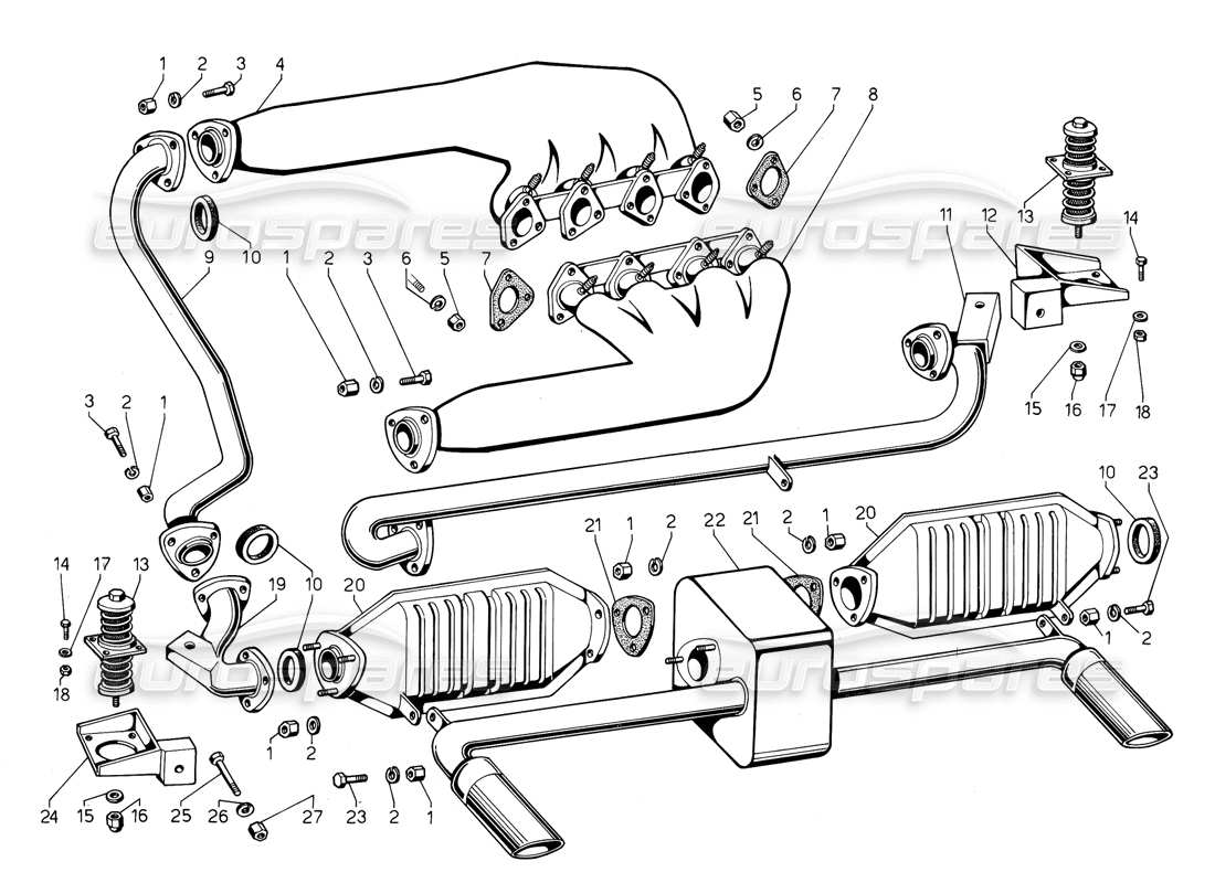 a part diagram from the lamborghini jalpa parts catalogue