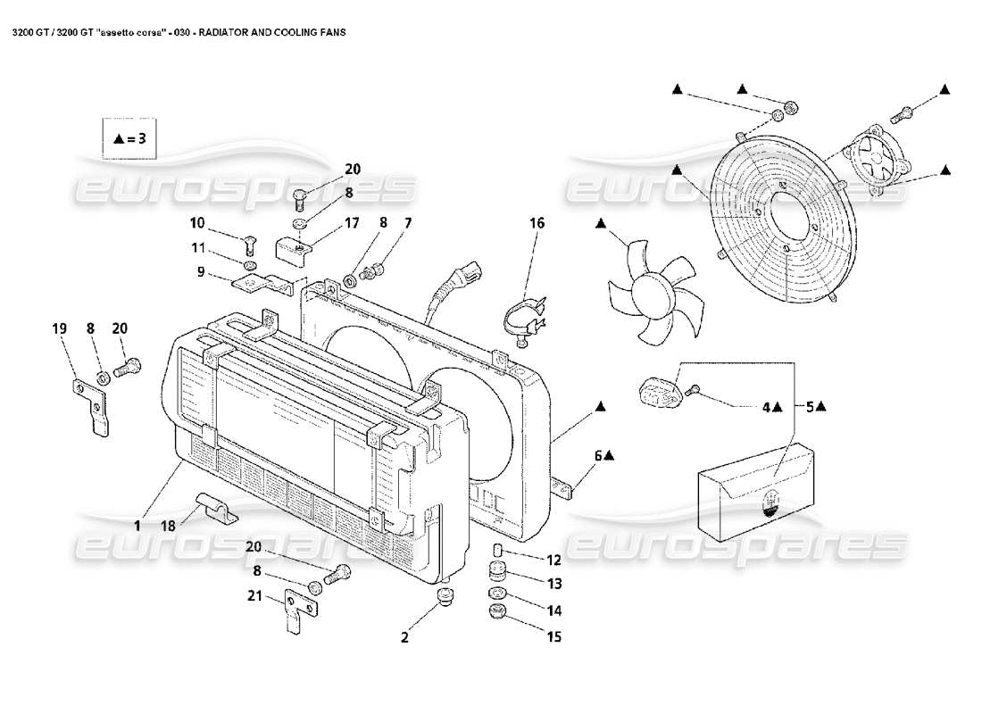 a part diagram from the maserati 3200 parts catalogue