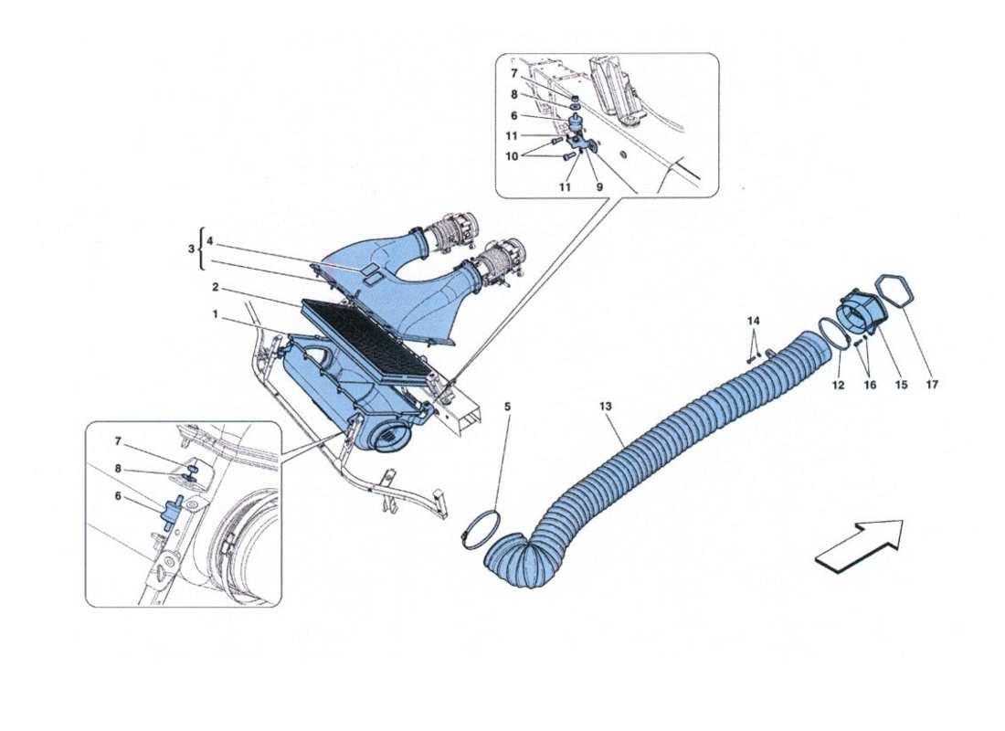 a part diagram from the ferrari 458 challenge parts catalogue