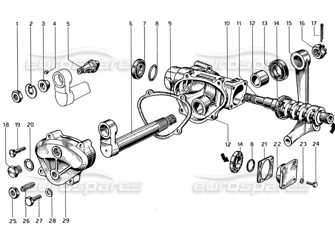 a part diagram from the ferrari 330 and 365 parts catalogue