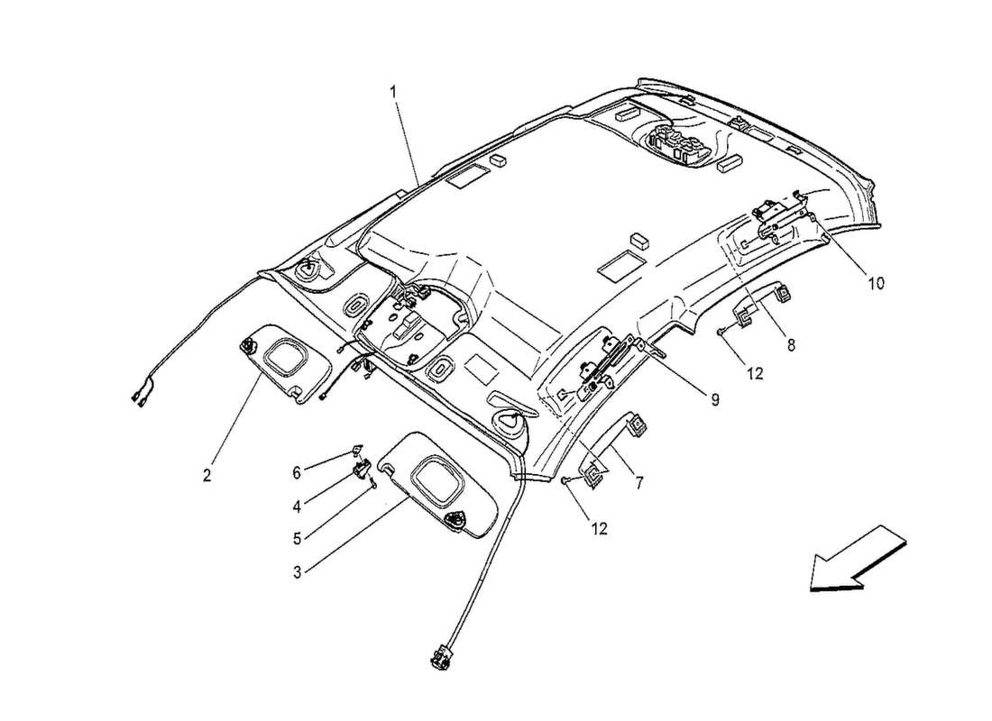 a part diagram from the Maserati QTP. V8 3.8 530bhp 2014 parts catalogue