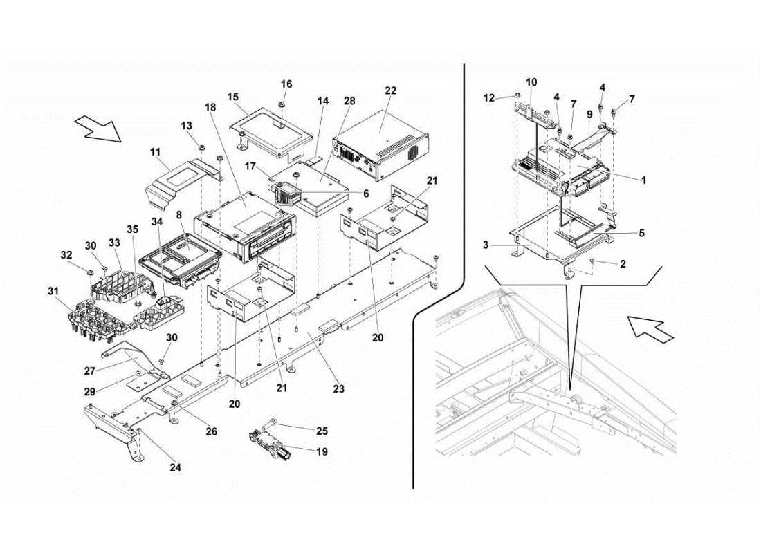 a part diagram from the lamborghini gallardo sts ii sc parts catalogue