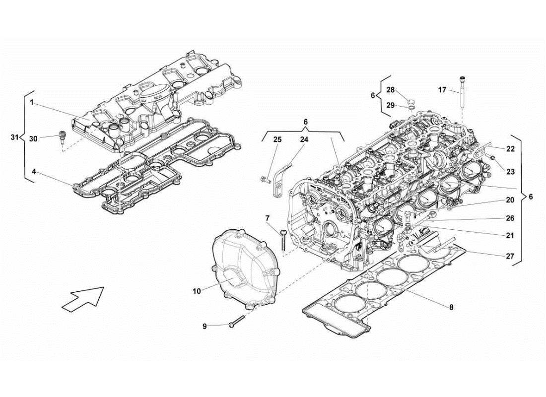 a part diagram from the lamborghini gallardo sts ii sc parts catalogue