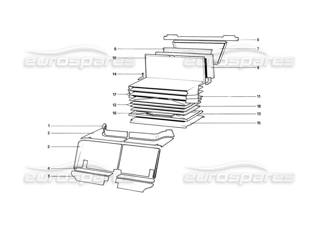 a part diagram from the ferrari 308 (1981) gtbi/gtsi parts catalogue