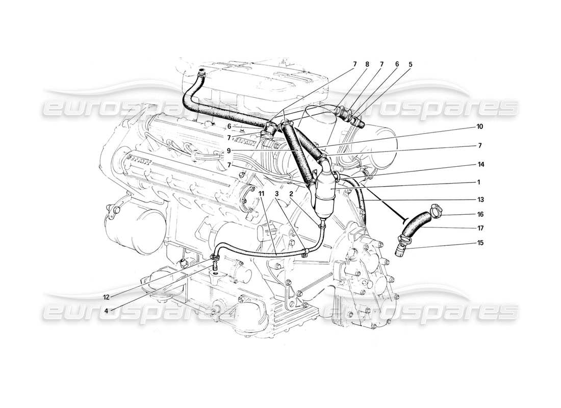a part diagram from the Ferrari 308 (1981) GTBi/GTSi parts catalogue