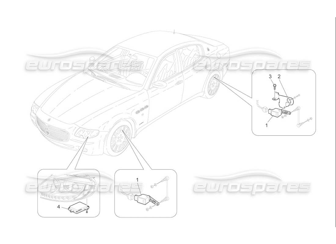 a part diagram from the maserati qtp. (2009) 4.2 auto parts catalogue