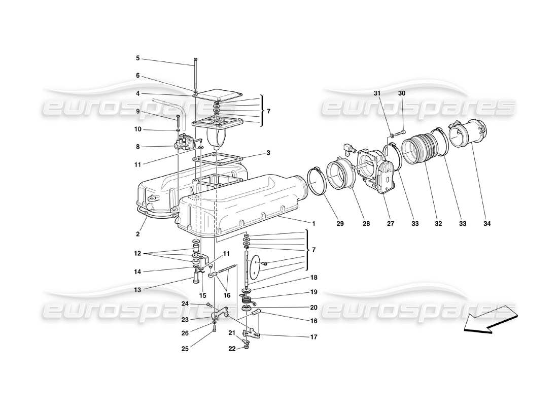 a part diagram from the ferrari 360 challenge (2000) parts catalogue