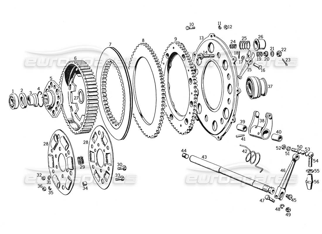 a part diagram from the ferrari 250 gte (1957) parts catalogue