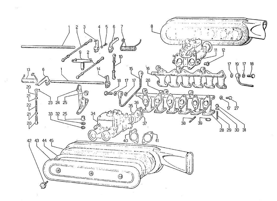 a part diagram from the lamborghini jarama parts catalogue